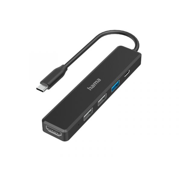 Hama USB 3.2 Gen1 Type-C 5in1 dokkoló adapter(1xUSB3.2, 2x USB 2.0, HDMI, Type-C) (200117)